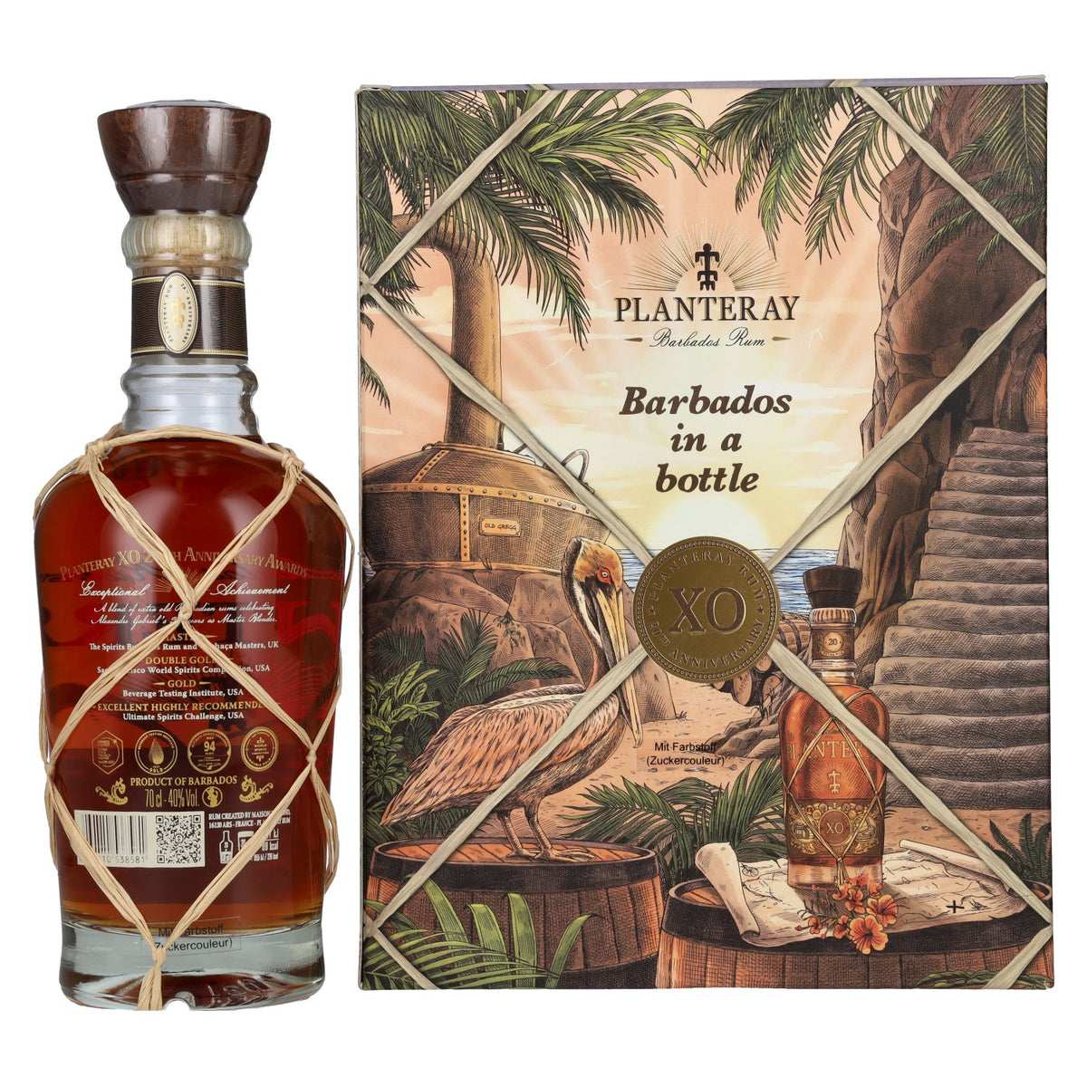 Planteray Rum BARBADOS XO 20th Anniversary 40% Vol. 0,7l in Geschenkbox mit 2 Gläsern