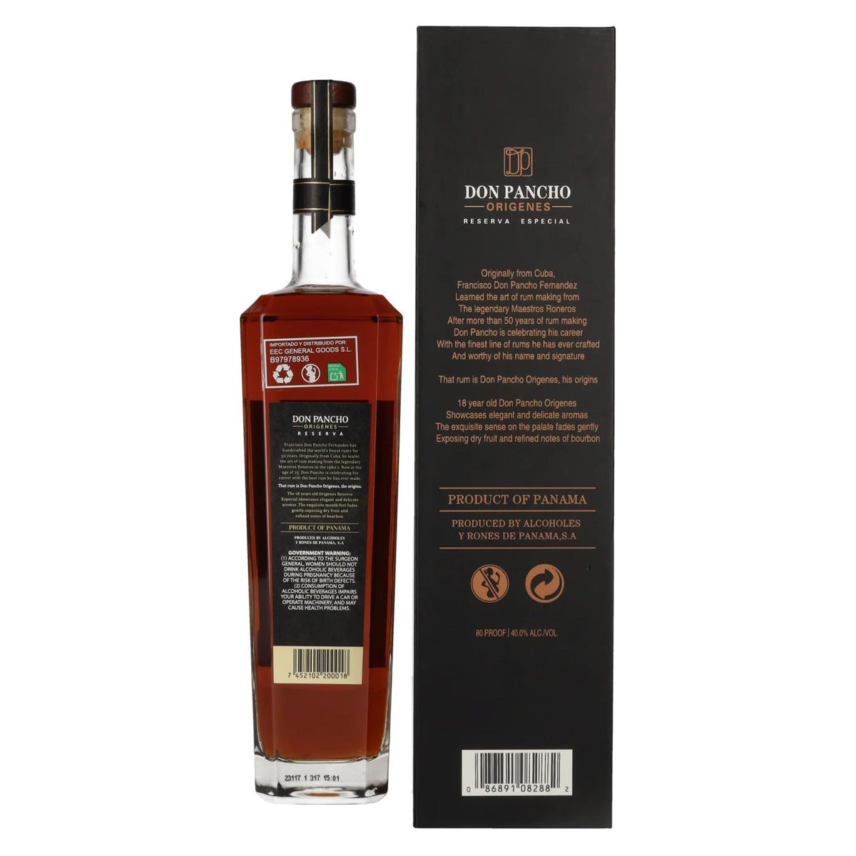 Don Pancho ORIGENES 18 Years Old Premium Panama Rum 40% Vol. 0,7l in gift box