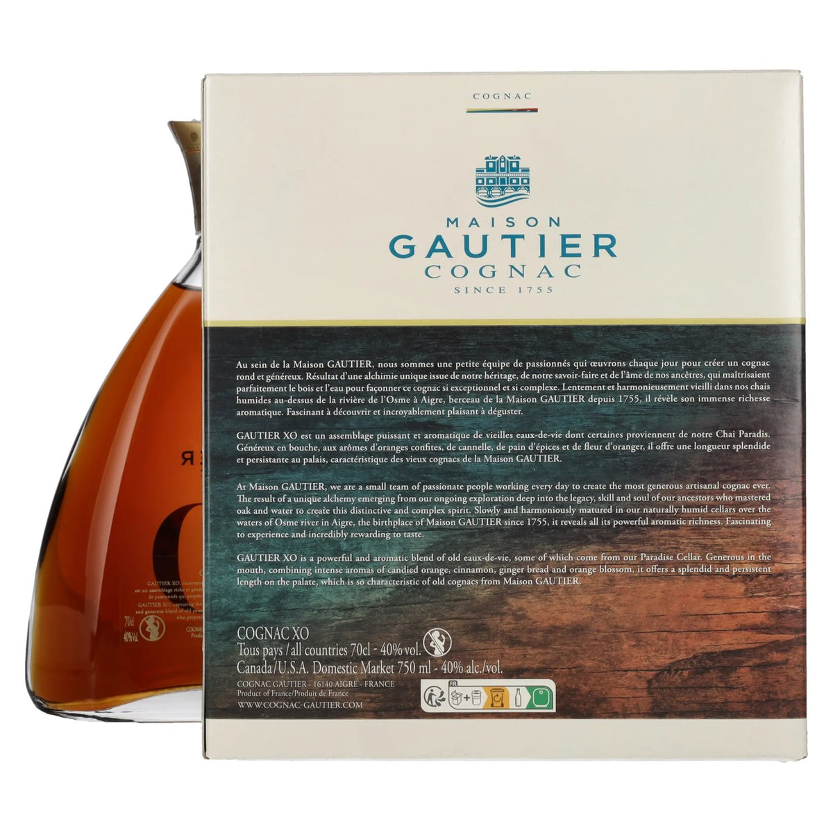 Gautier Cognac XO 40% vol. 0,7l en coffret cadeau
