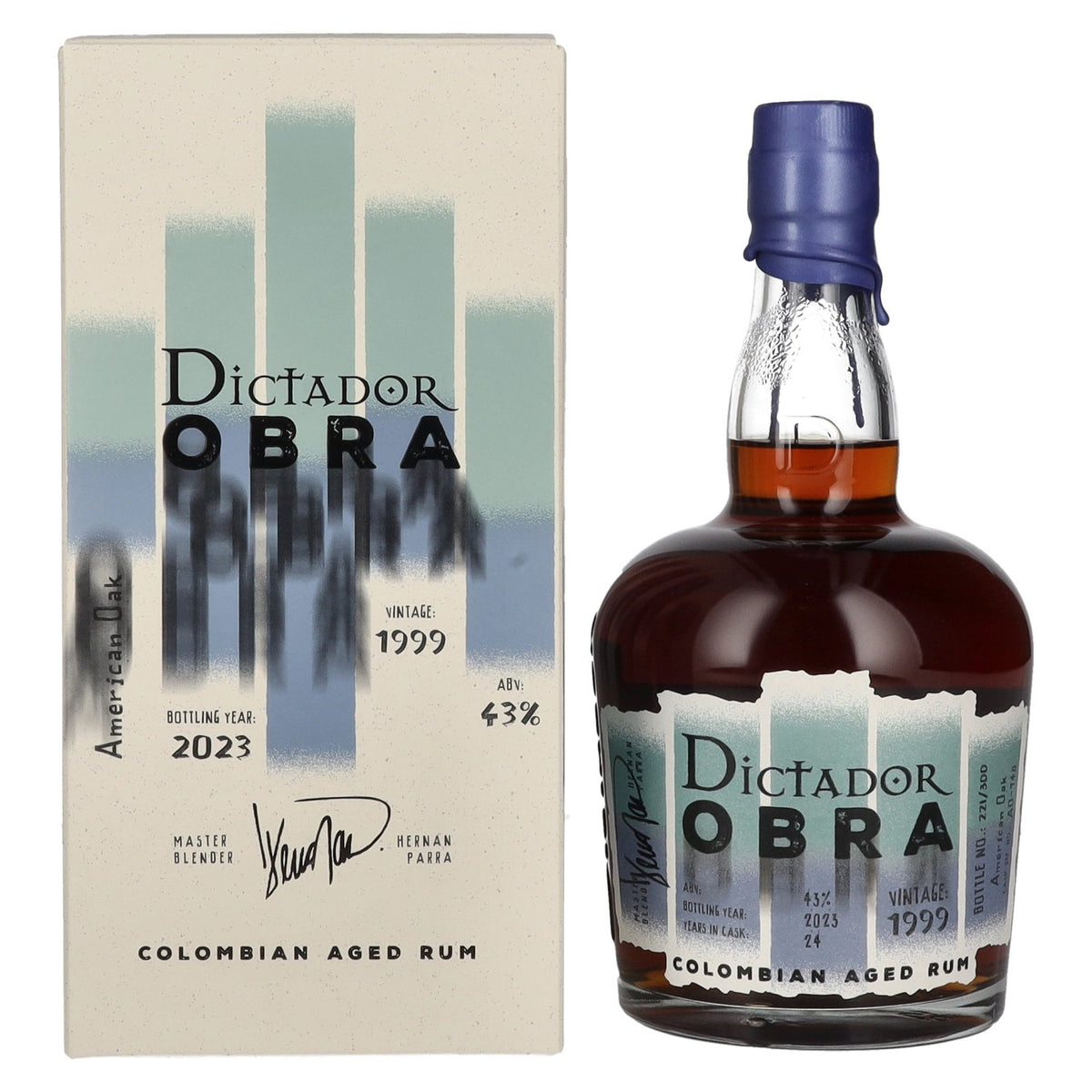 Dictador OBRA VINTAGE 24 Years Old AMERICAN OAK CASK Rum 1999 43% Vol. 0,7l in gift box