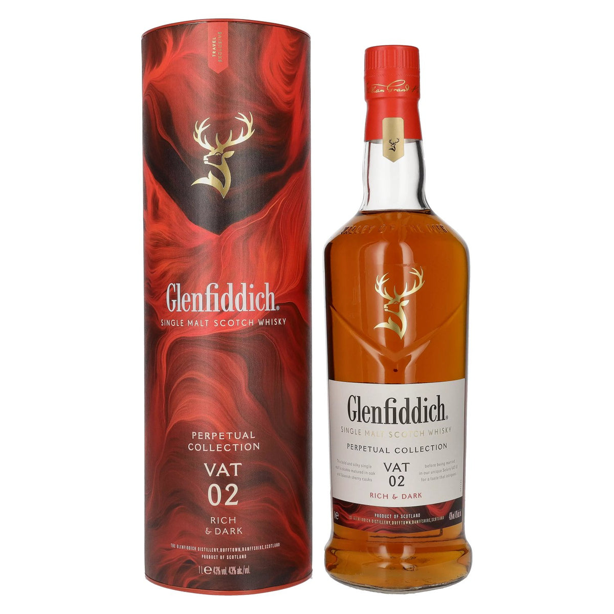 Glenfiddich Perpetual Collection VAT 02 Rich &amp; Dark 43% vol. 1l en boîte cadeau