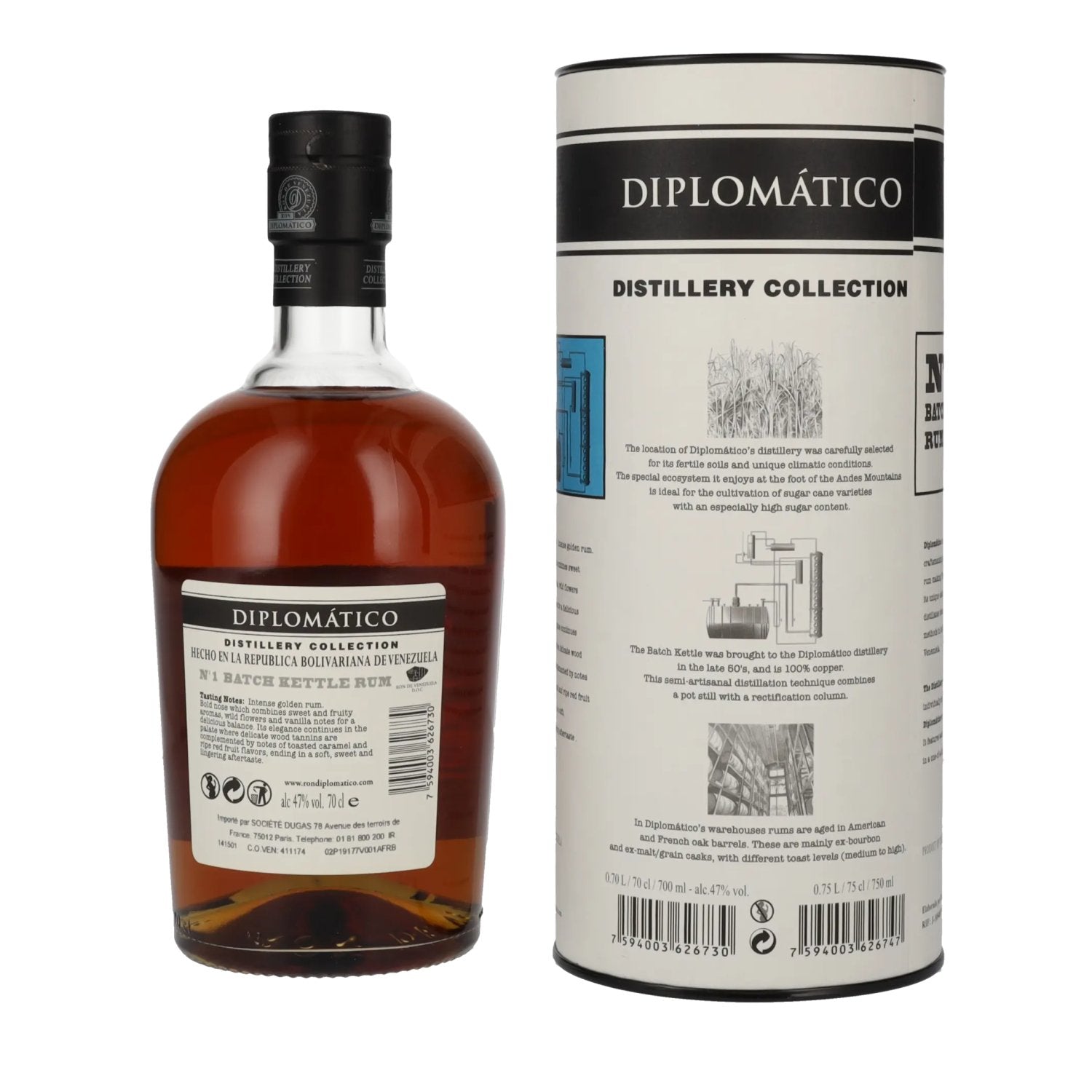 Diplomático Distillery Collection N° 1 BATCH KETTLE Rum 47% Vol. 0,7l in Geschenkbox