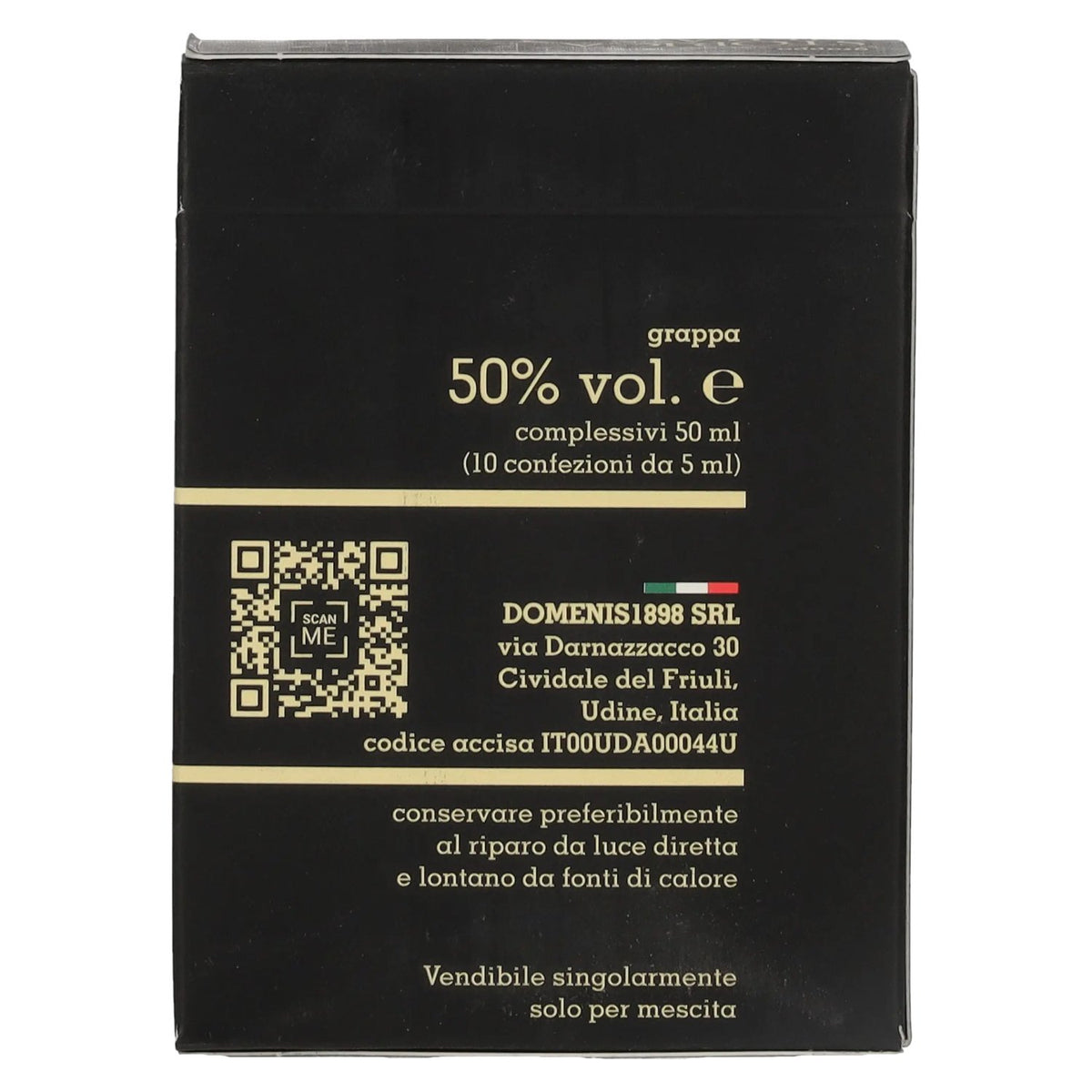 Domenis 1898 STORICA NERA Grappa 50% Vol. 10x0,005l in gift box