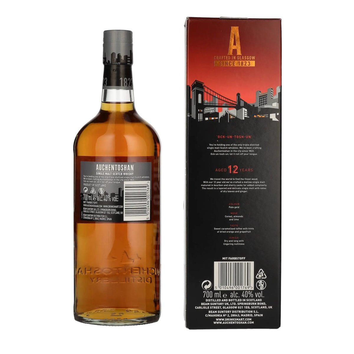 Auchentoshan 12 Years Old Single Malt Scotch Whisky 40% Vol. 0,7l in Geschenkbox