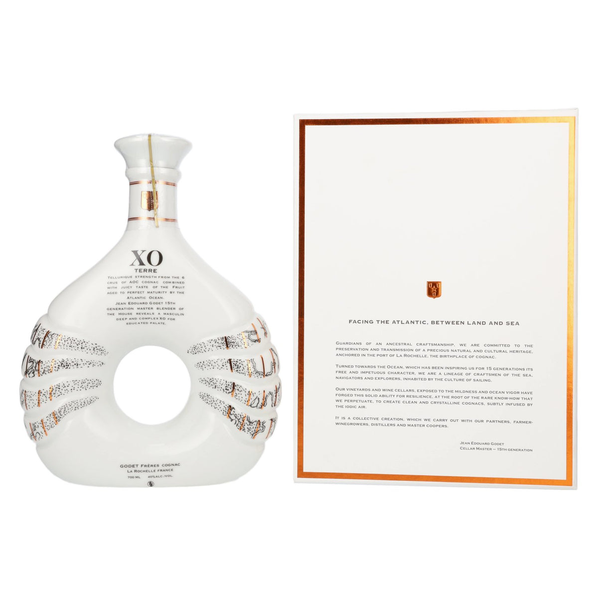 Cognac Godet XO TERRE 40 % vol., 0,7 l, dans un coffret cadeau