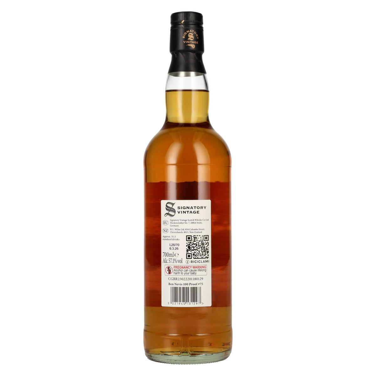 Signatory Vintage 100 Proof Edition BEN NEVIS 7 Years Old Heavily Peated #75 2019 57,1% Vol. 0,7l