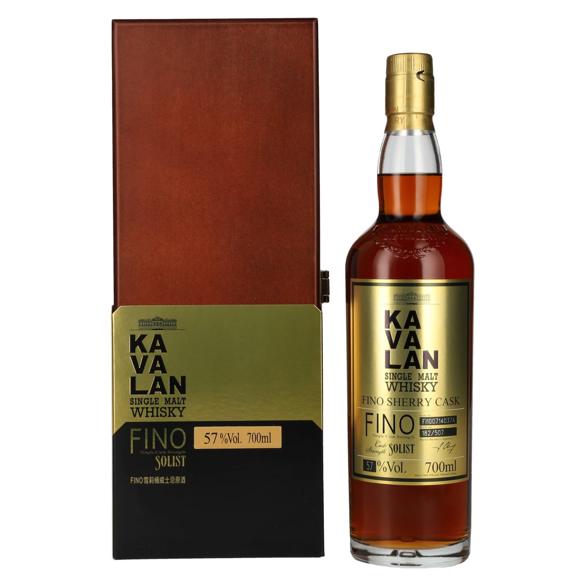 Kavalan SOLIST Fino Sherry Cask 57% Vol. 0,7l in wooden box