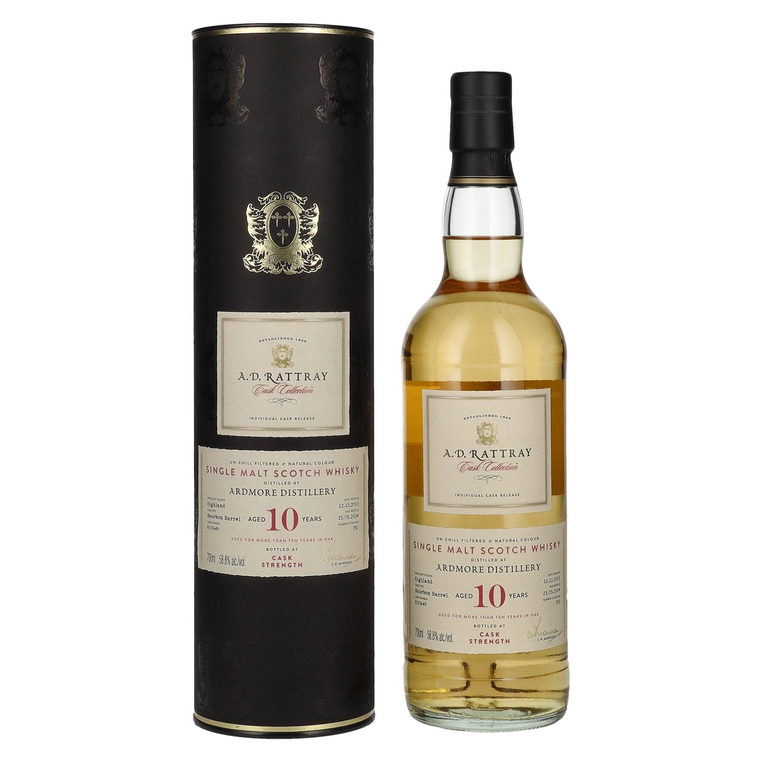 A.D. Rattray 10 Years Old ARDMORE Bourbon Barrel Whisky 2013 58,8% Vol. 0,7l in Geschenkbox