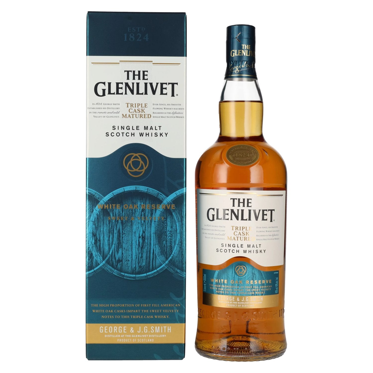The Glenlivet WHITE OAK RESERVE Triple Cask Matured 40% Vol. 1l en boîte cadeau