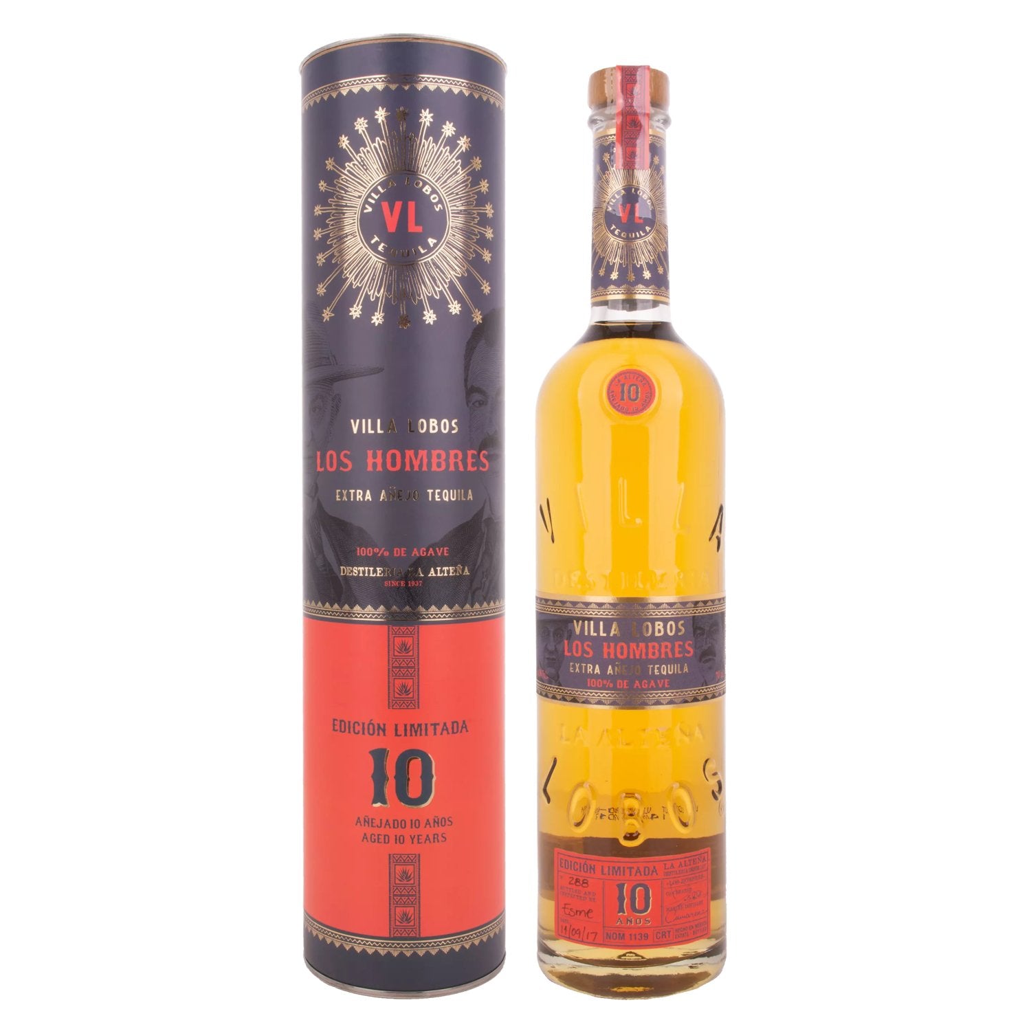 Villa Lobos Tequila LOS HOMBRES 10 Años Extra Añejo Edición Limitada 40% Vol. 0,7l en boîte cadeau