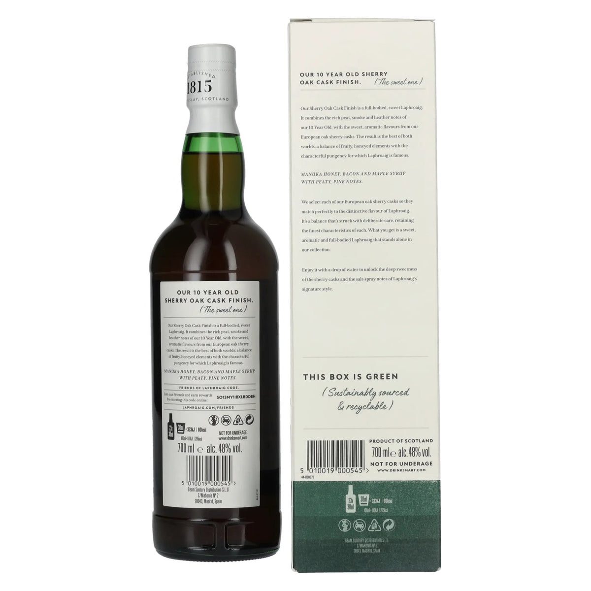 Laphroaig 10 Years Old Sherry Oak Cask Finish 48% Vol. 0,7l in gift box