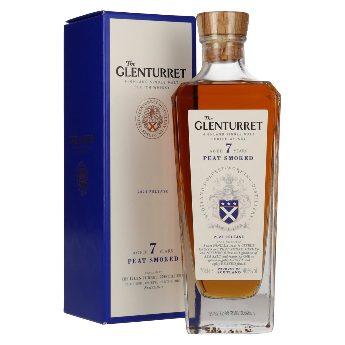 The Glenturret 7 Years Old PEAT Smoked Release 2025 46% Vol. 0,7l en boîte cadeau