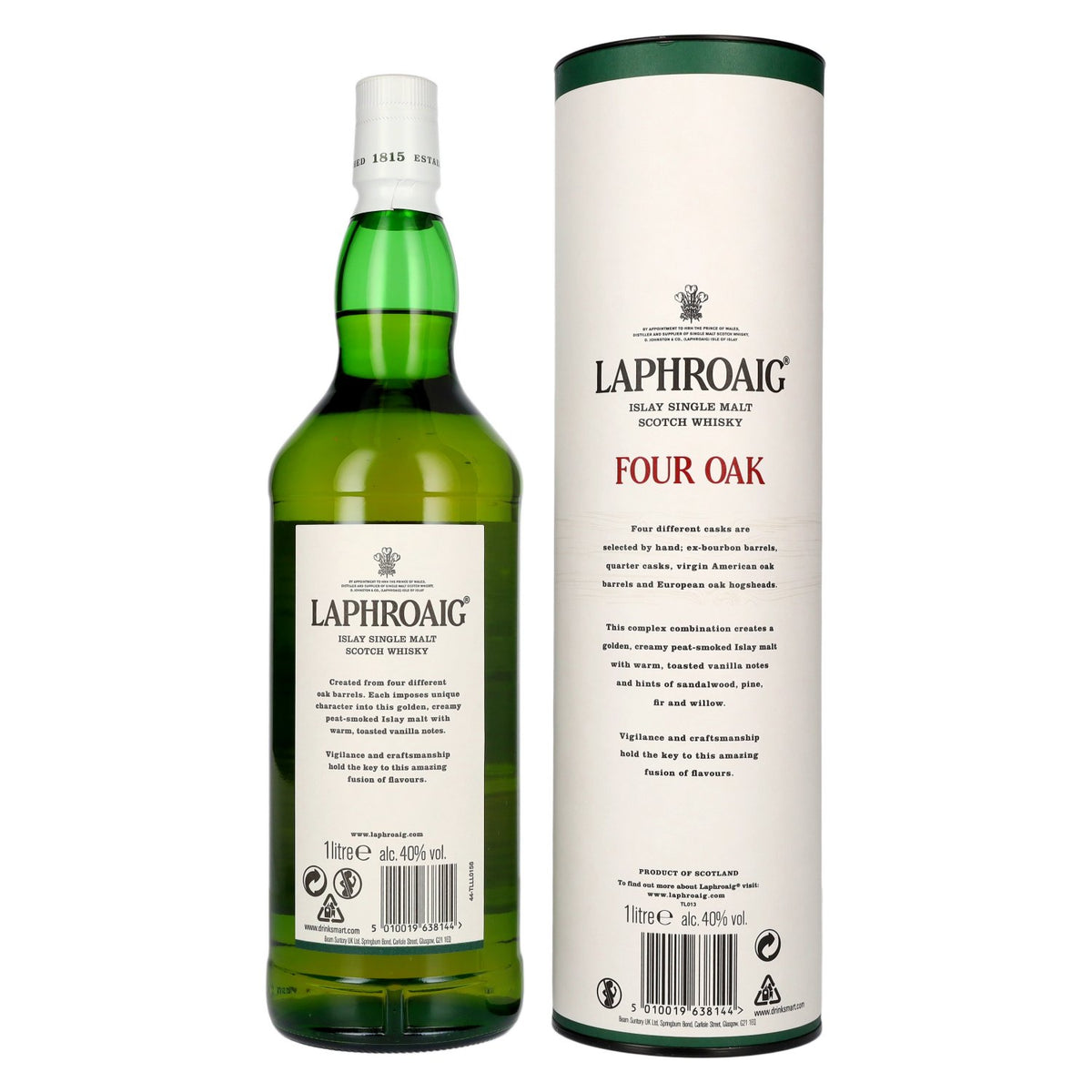 Laphroaig FOUR OAK 40% vol. 1 litre in a gift box