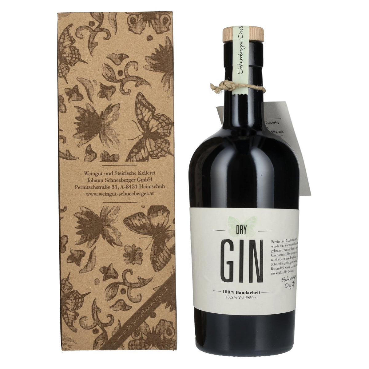 Schneeberger Dry Gin 43,5% vol. 0,5l en boîte cadeau