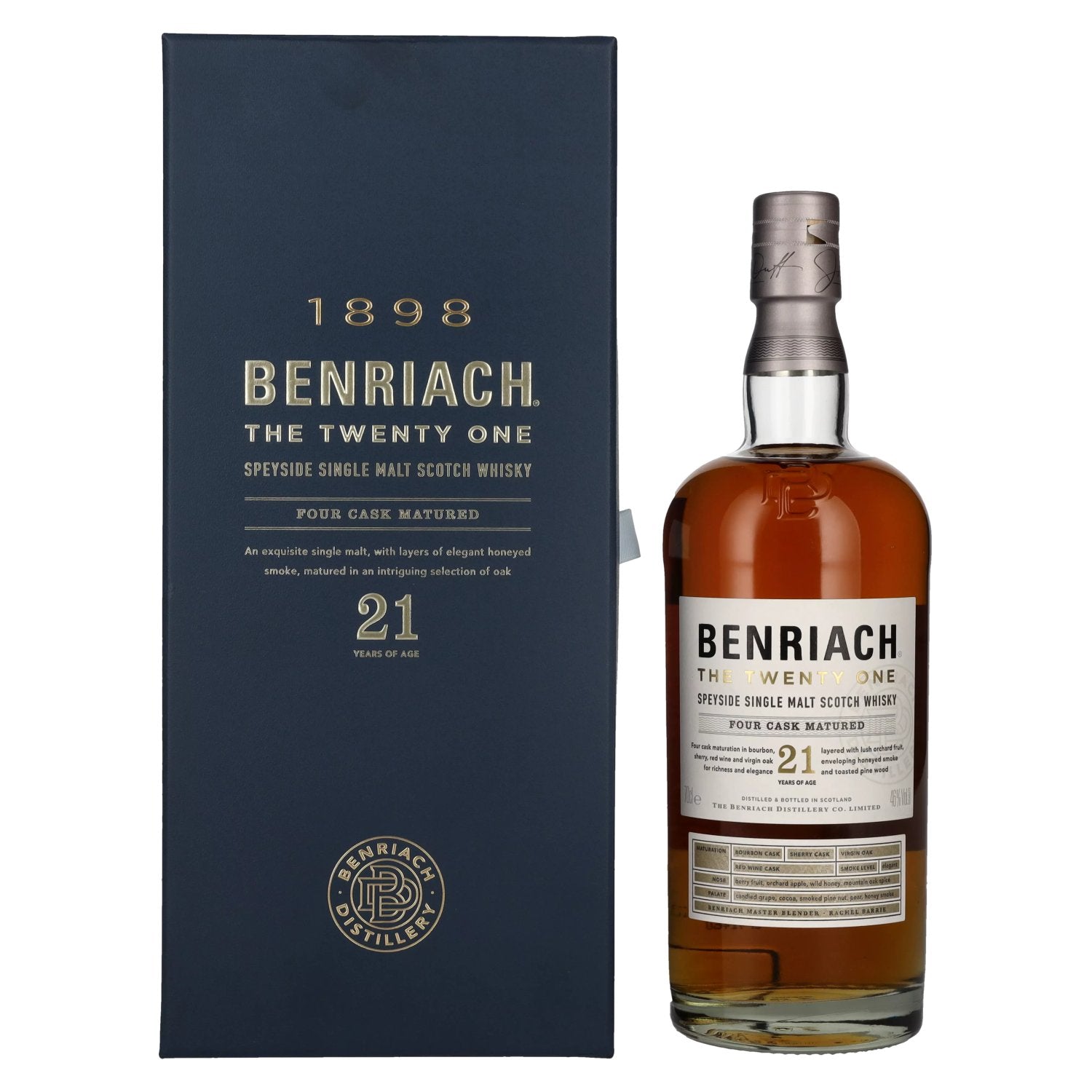 The BenRiach 21 Years Old Four-Cask Maturation 46% Vol. 0,7l en coffret cadeau