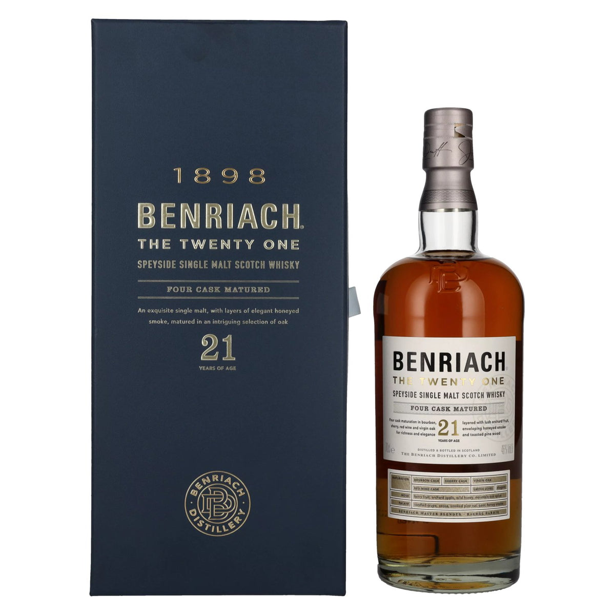 The BenRiach 21 Years Old Four-Cask Maturation 46% Vol. 0,7l en coffret cadeau