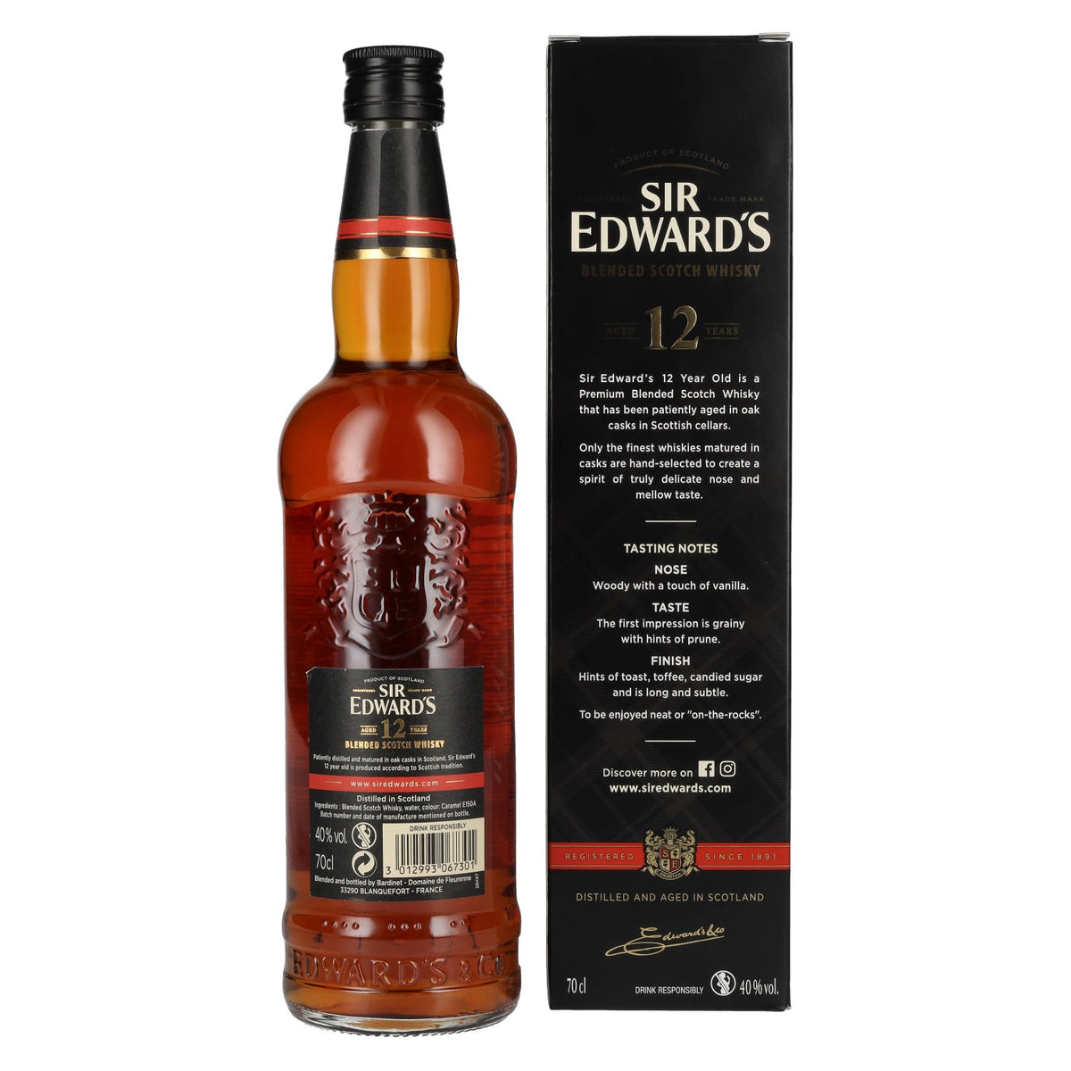 Sir Edward's 12 Years Old Blended Scotch Whisky 40% Vol. 0,7l in gift box