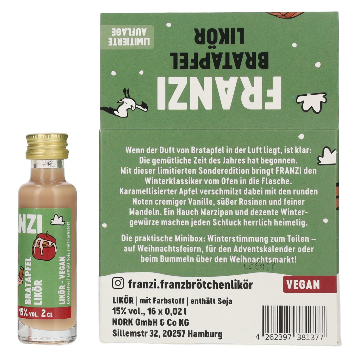 Franzi Bratapfel Likör 15% Vol. 16x0,02l