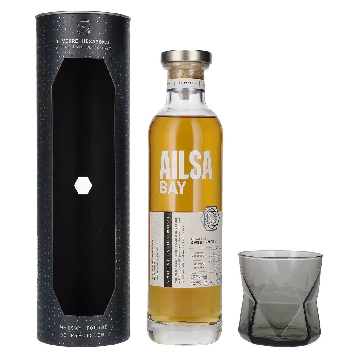 Ailsa Bay SWEET SMOKE Single Malt Scotch Whisky Release 1.2 48,9% vol. 0,7l en coffret cadeau avec verre