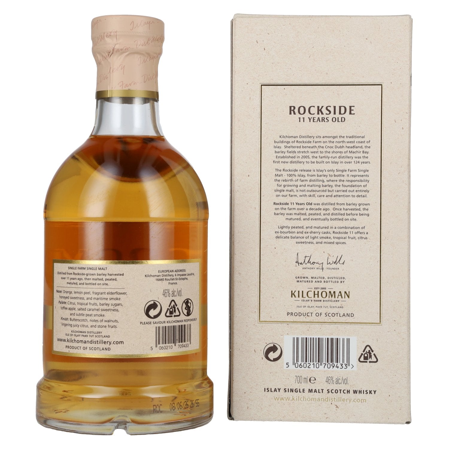 Kilchoman ROCKSIDE 11 Years Old Islay Single Malt Scotch Whisky 46% Vol. 0,7l in Geschenkbox