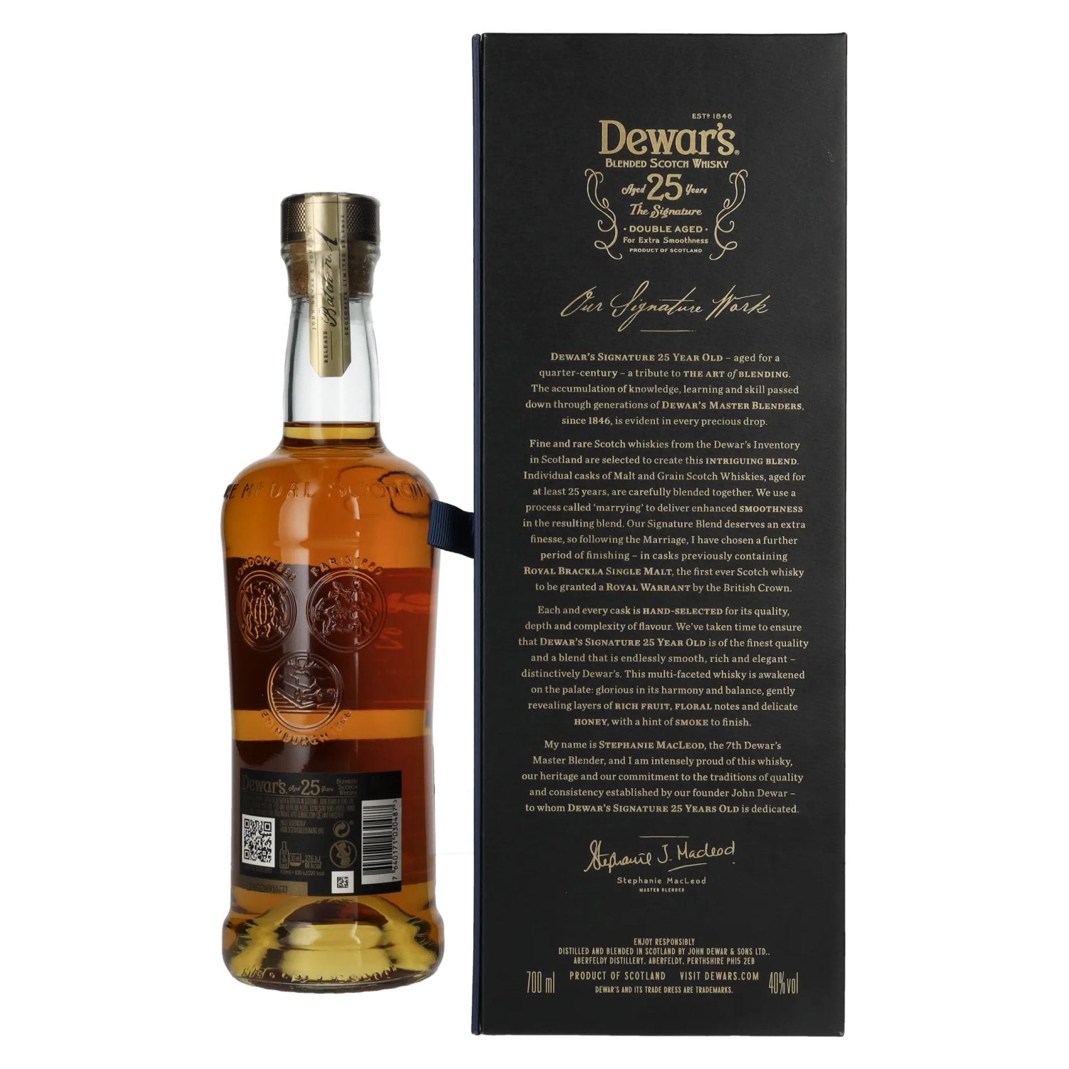 Dewar's 25 Years Old Double Aged Blended Scotch Whisky 40% Vol. 0,7l en boîte cadeau