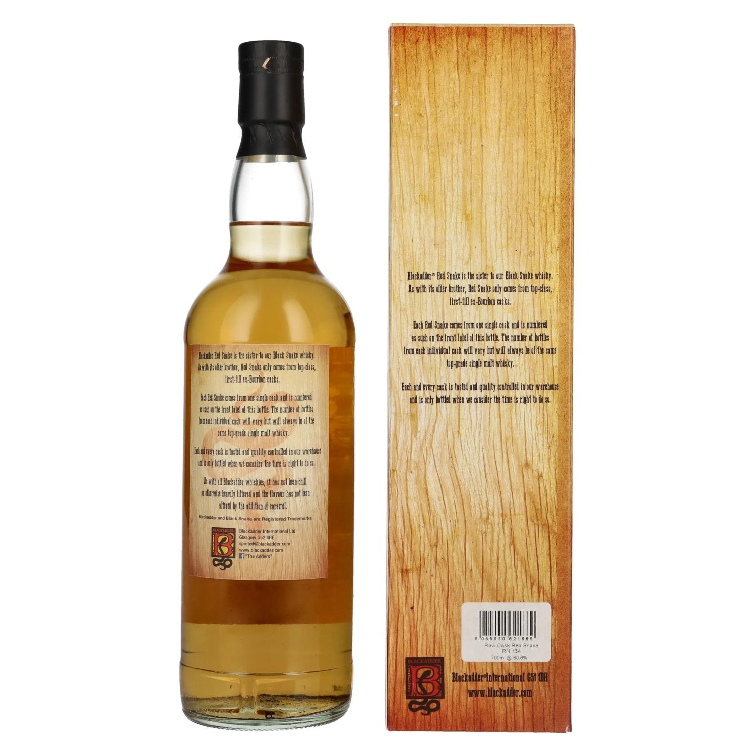 Blackadder 8 Years Old RED SNAKE Raw Cask Single Malt Scotch Whisky 60,6% Vol. 0,7l in Geschenkbox