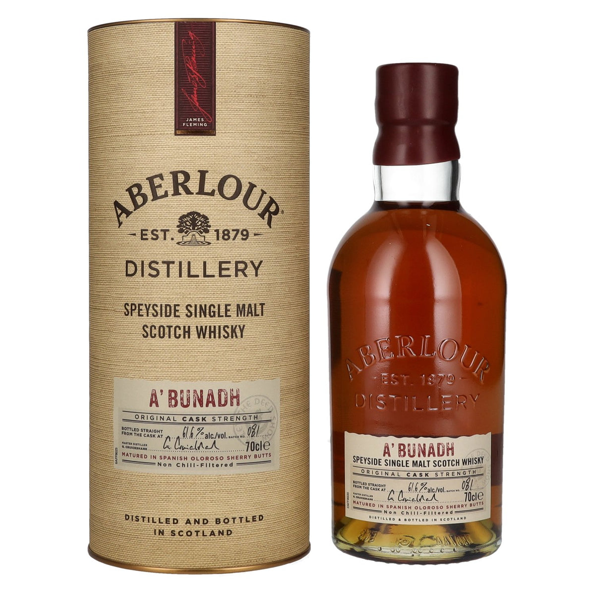 Aberlour A'BUNADH Original Cask Strength, lot n° 81, 61,6 % vol., 0,7 l, dans un coffret cadeau