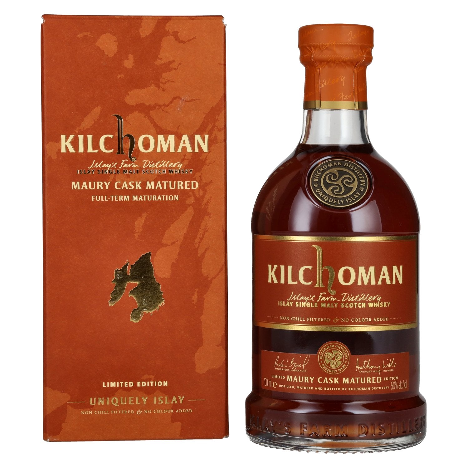 Kilchoman MAURY CASK MATURED Single Malt Scotch Whisky Limited Edition 50% Vol. 0,7l in Geschenkbox