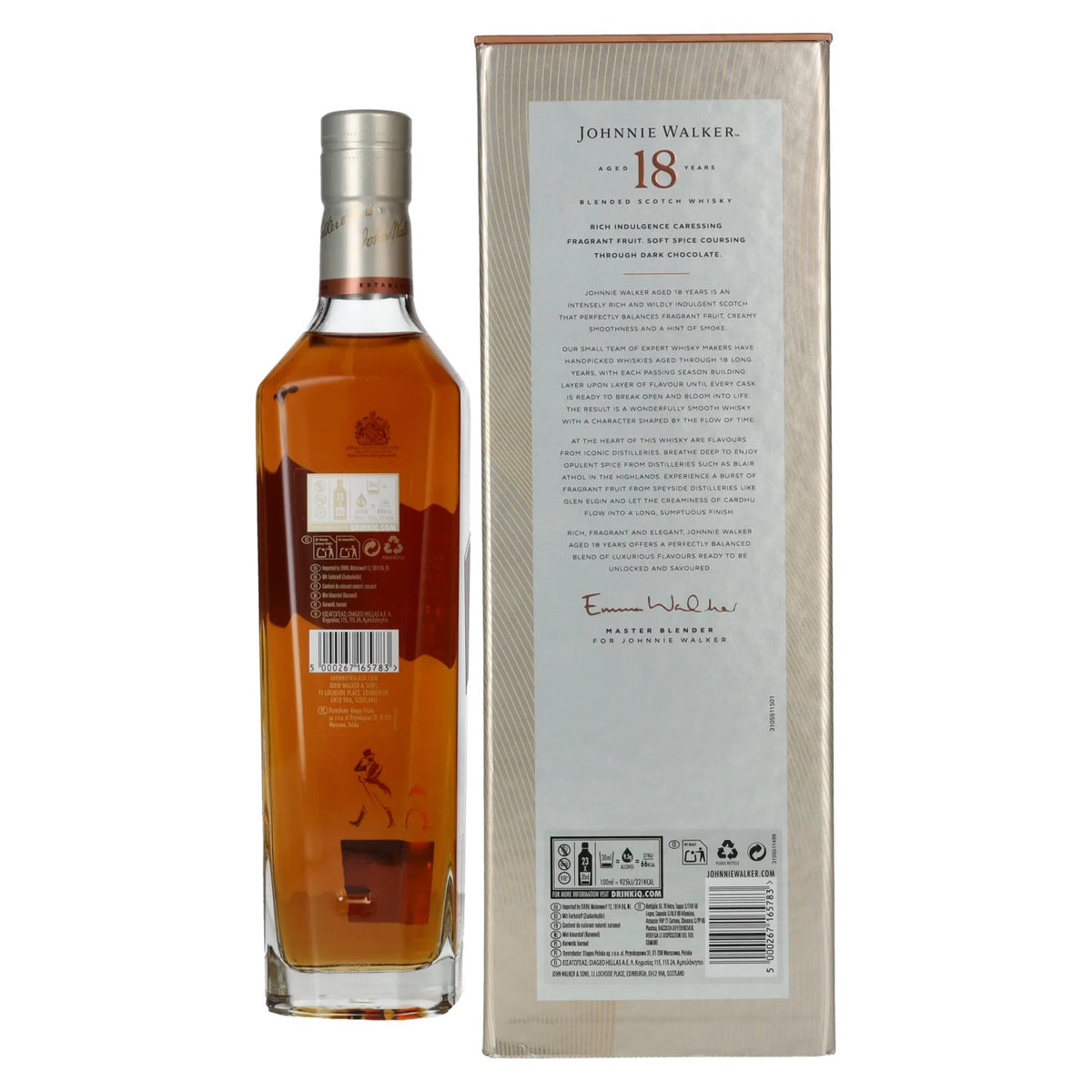Johnnie Walker 18 Years Old Blended Scotch Whisky 40% Vol. 0,7l en boîte cadeau