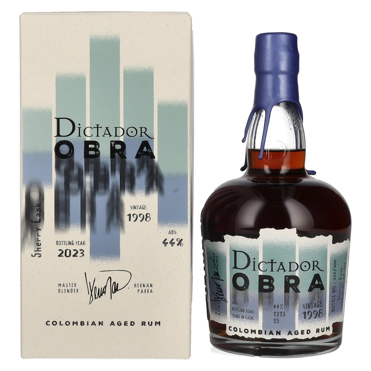 Dictador OBRA VINTAGE 25 Years Old SHERRY CASK Rum 1998 44% Vol. 0,7l en boîte cadeau