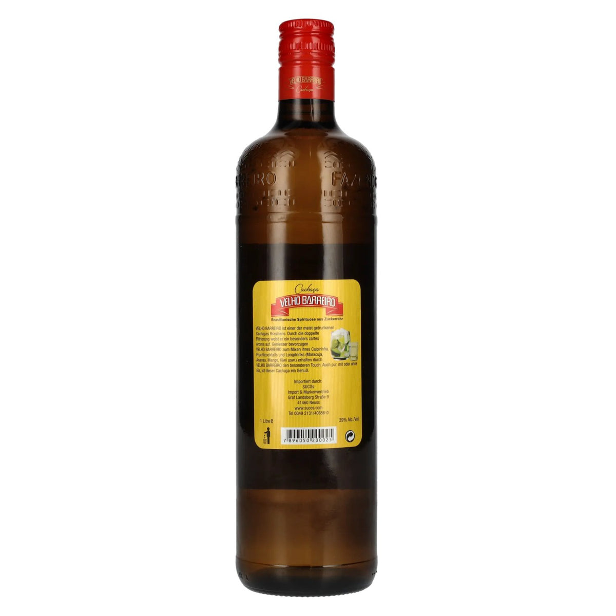 Velho Barreiro Cachaça 39% Vol. 1l