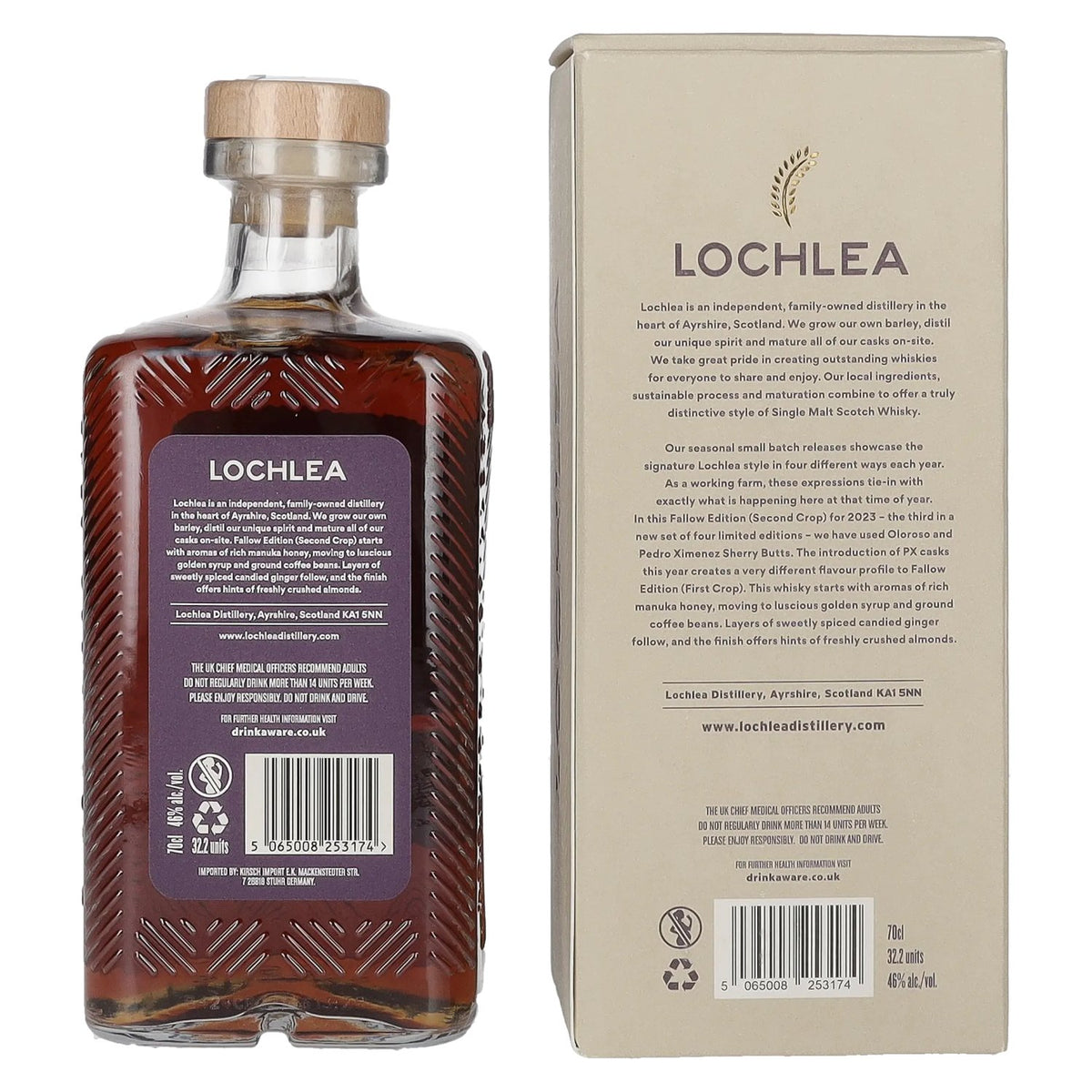 Lochlea FALLOW EDITION Second Crop Single Malt Scotch Whisky 46% Vol. 0,7l in Geschenkbox