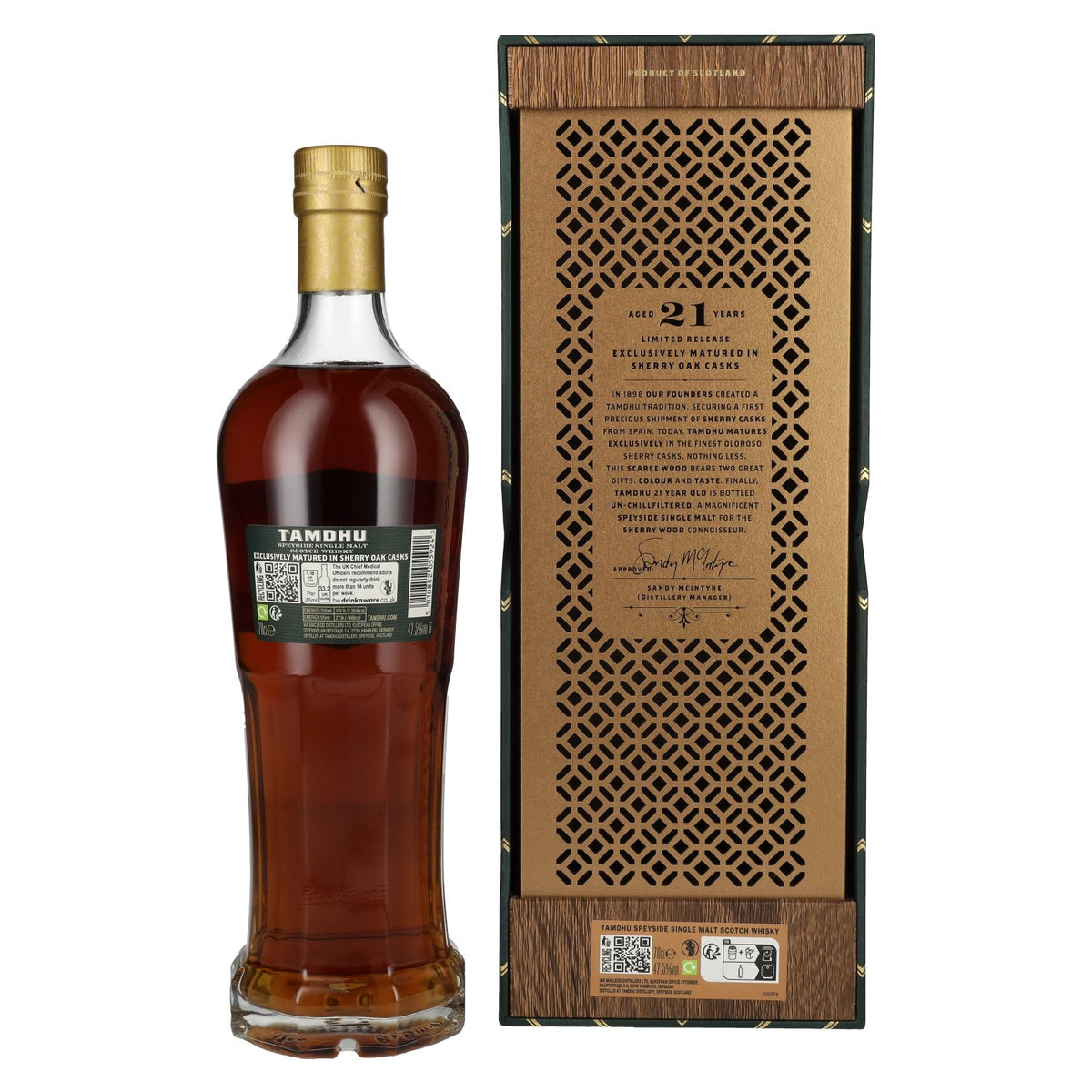 Tamdhu 21 Years Old Speyside Single Malt Limited Release 47,5% Vol. 0,7l en boîte cadeau
