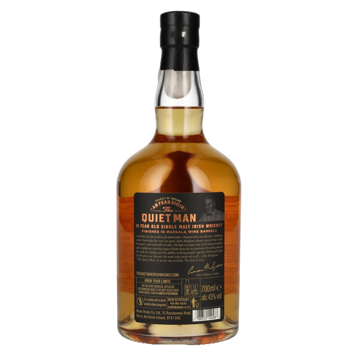 The Quiet Man BARMAN'S CODE 10 ans d'âge, finition au marsala, 43 % vol., 0,7 l