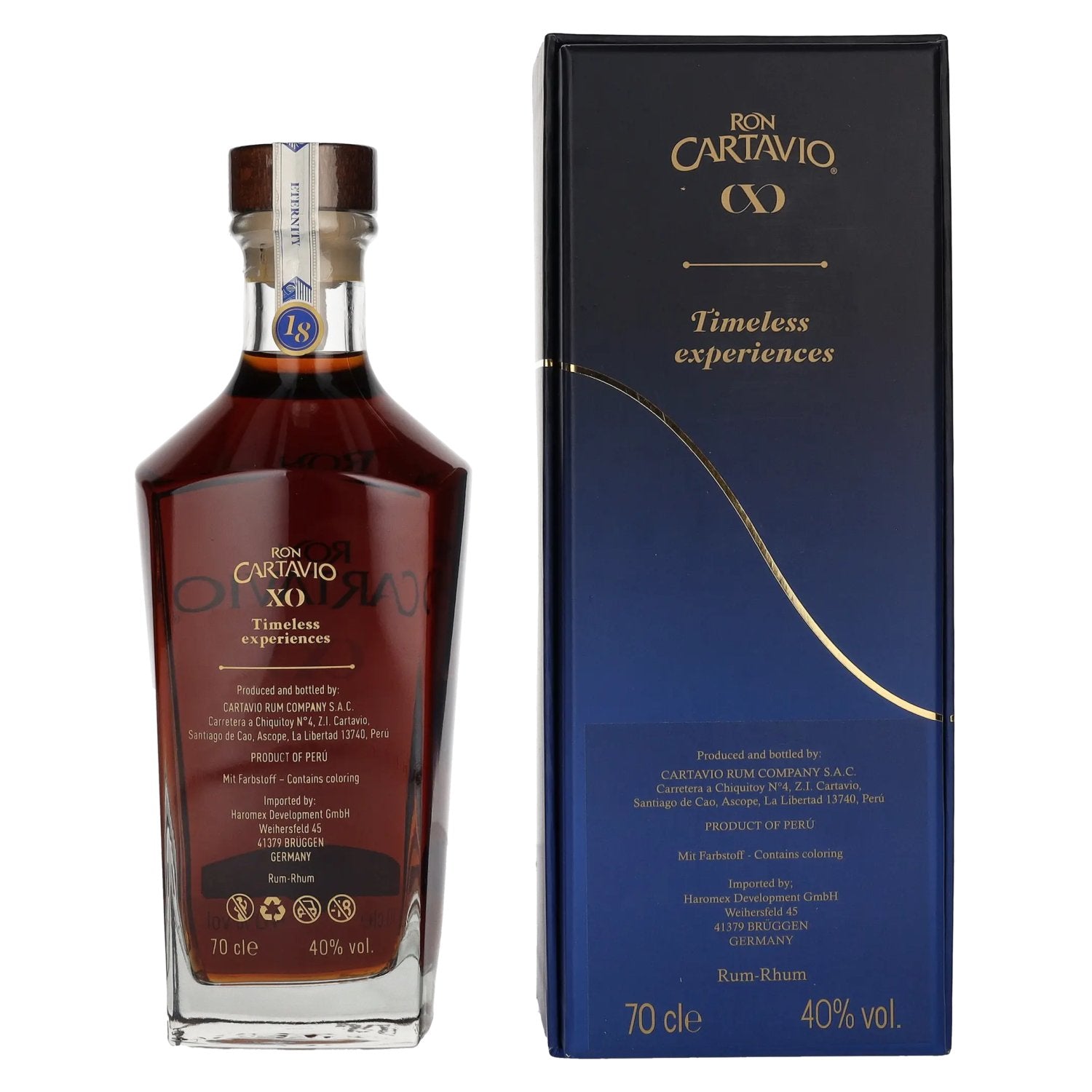 Ron Cartavio XO 18 Años Solera 40% Vol. 0,7l in gift box
