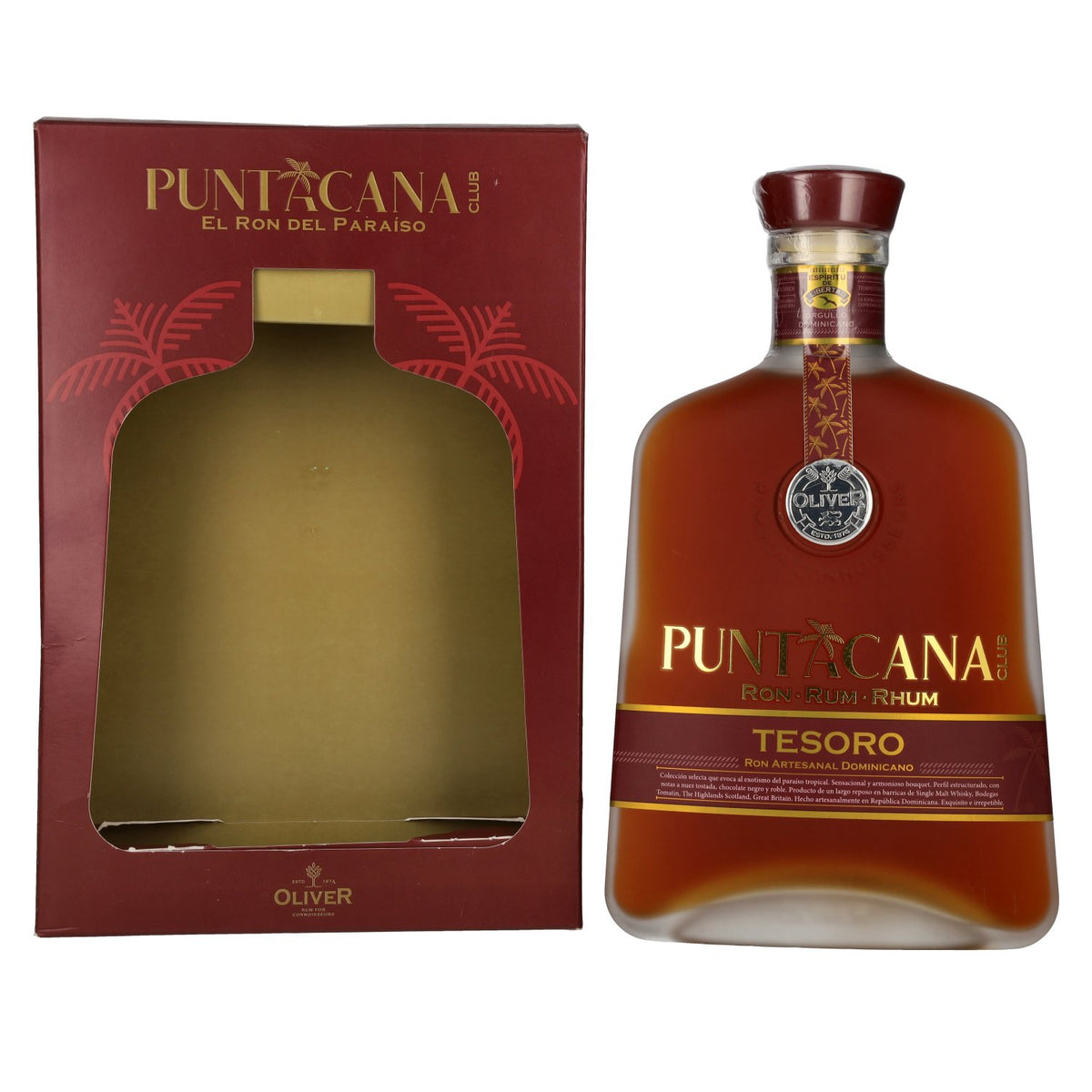 Puntacana Club Tesoro Ron Artesanal Dominicano 38% vol. 0,7l en coffret cadeau