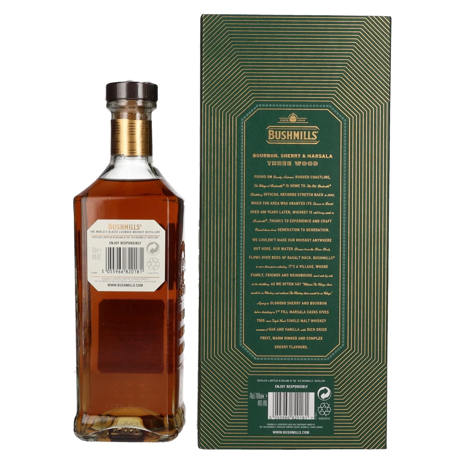 Bushmills 21 Years Old RARE Single Malt Irish Whiskey 46% Vol. 0,7l en boîte cadeau