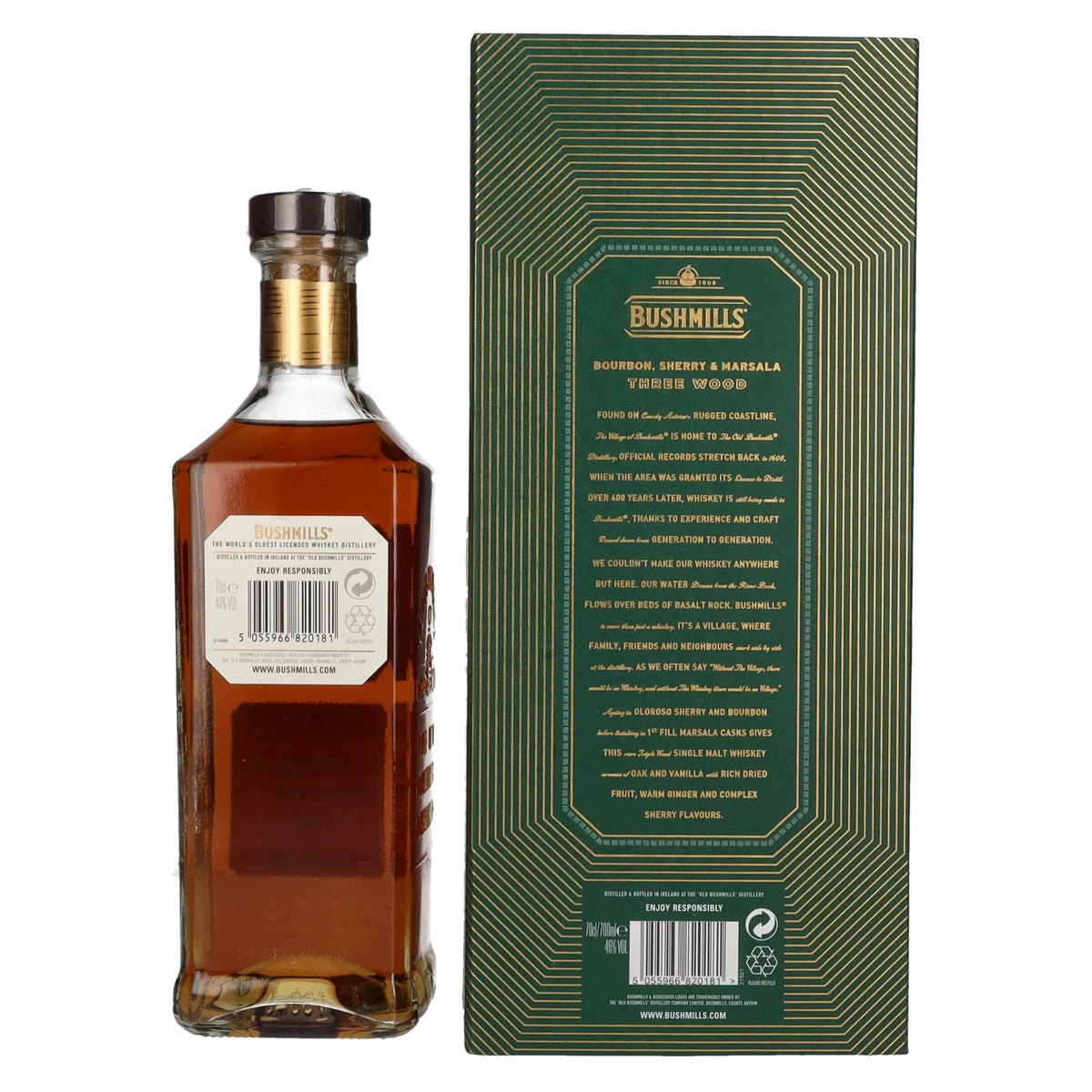 Bushmills 21 Years Old RARE Single Malt Irish Whiskey 46% Vol. 0,7l in gift box