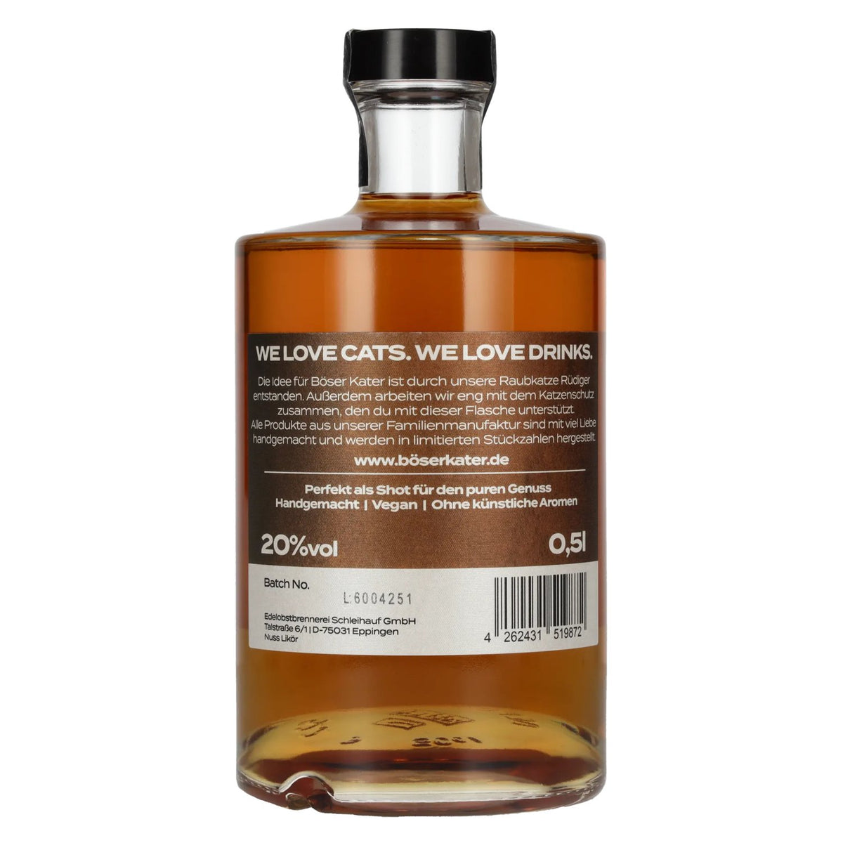 BÖSER KATER Dumme Nuss Likör 20% Vol. 0,5l
