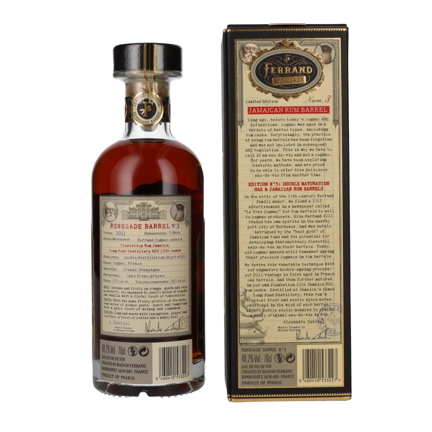 Ferrand RENEGADE BARREL N°3 Eau de Vie de Vin 48,2% Vol. 0,7l in gift box