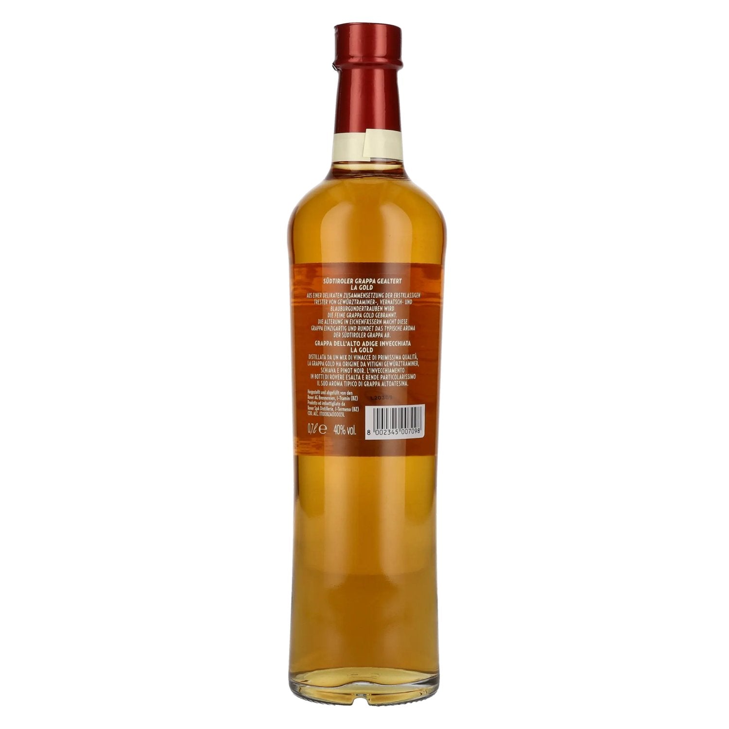 Roner Grappa La Gold 40% Vol. 0,7l