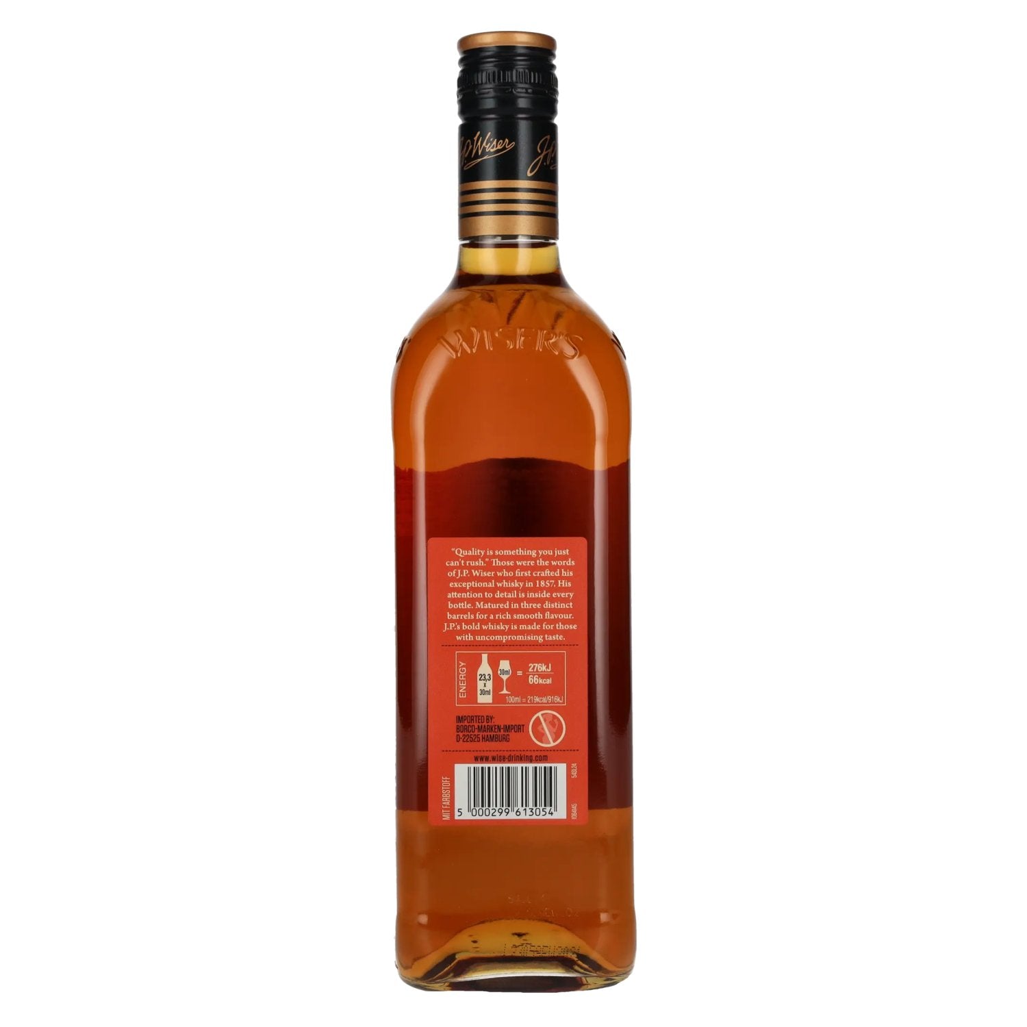 J.P. Wiser's 10 Years Old Triple Barrel Canadian Whisky 40% Vol. 0,7l