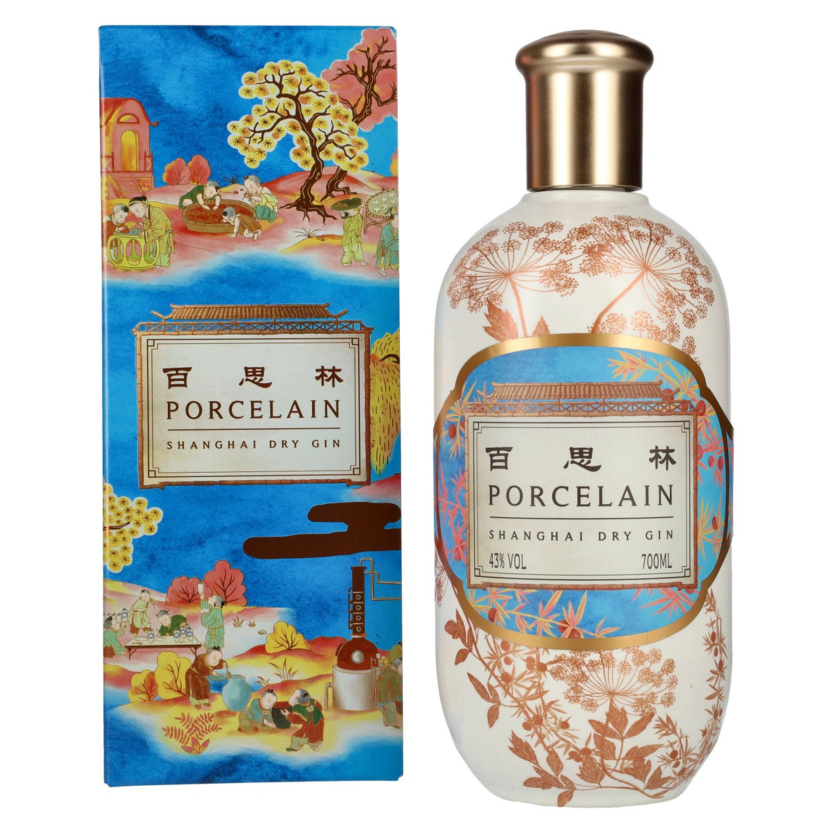 Porcelain Shanghai Dry Gin 43% Vol. 0,7l in gift box