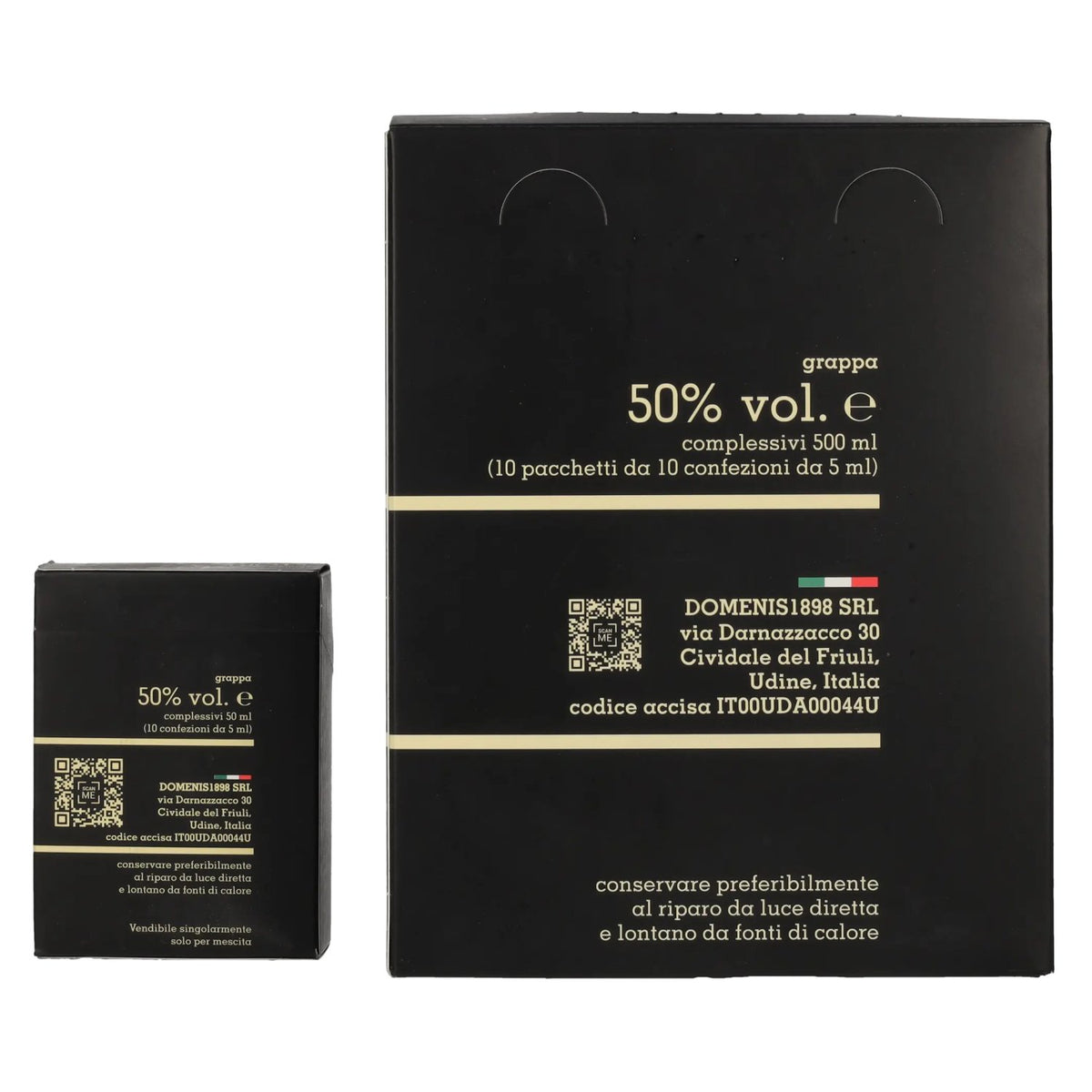 Domenis 1898 STORICA NERA Grappa 50% Vol. 10x10x0,005l in gift box