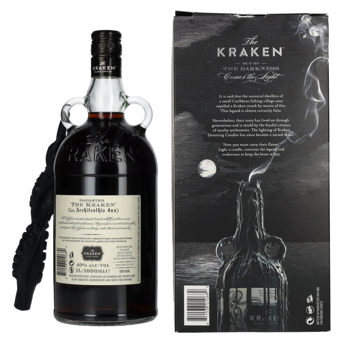 The Kraken Black Spiced 40% vol. 1l en boîte cadeau avec bougie