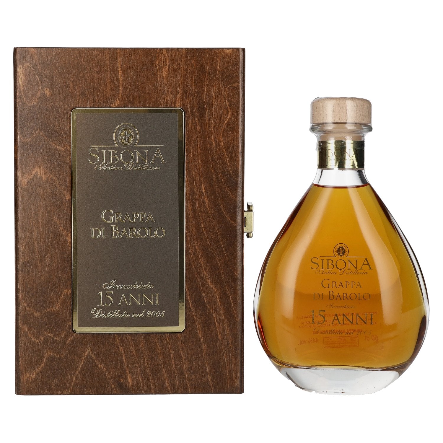 Sibona RISERVA SPECIALE Grappa di Barolo 15 ANNI 44% vol. 0,5l en caisse bois