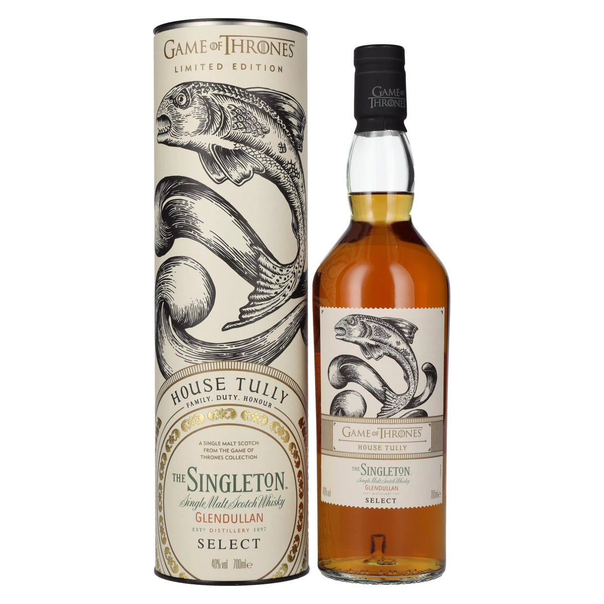 The Singleton GLENDULLAN GAME OF THRONES House Tully Single Malt Scotch Whisky 40% Vol. 0,7l en coffret cadeau