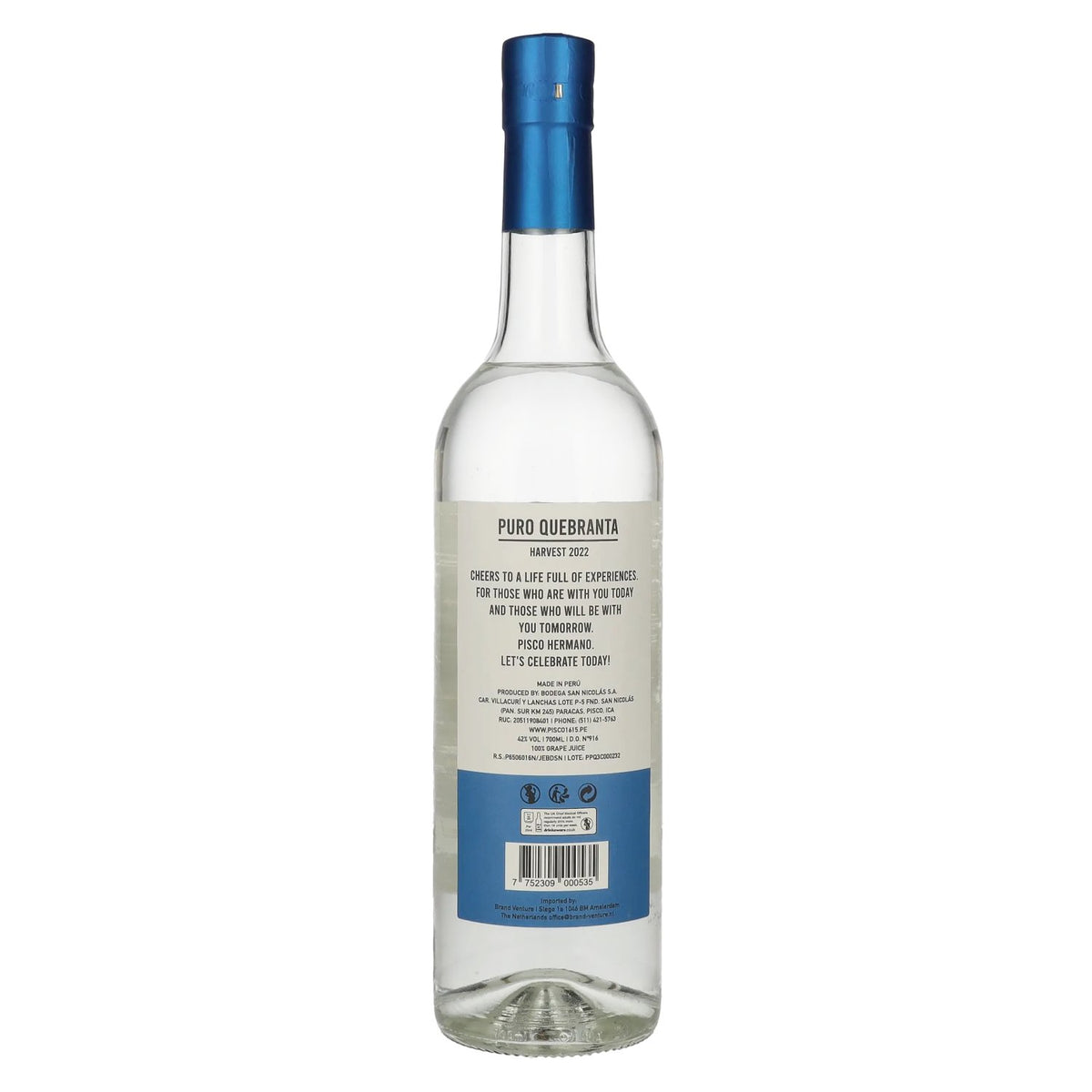 Pisco Hermano Puro Quebranta 42% Vol. 0,7l