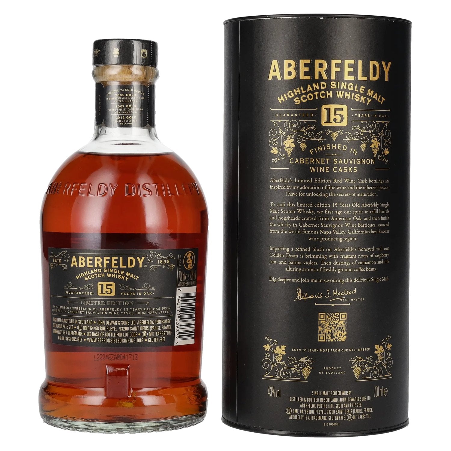 Aberfeldy 15 Years Old Red Wine Casks NAPA VALLEY 43% Vol. 0,7l in Geschenkbox