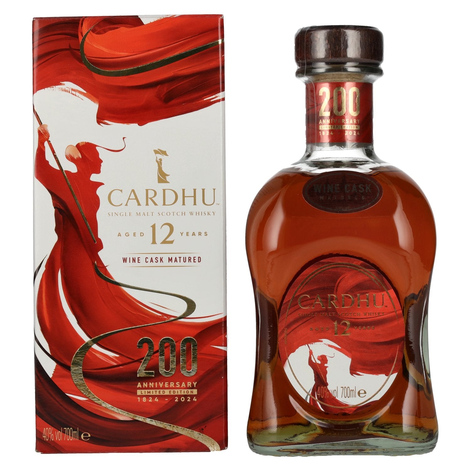 Cardhu 12 Years Old 200th Anniversary Wine Cask Limited Edition 40% vol. 0,7l en boîte cadeau